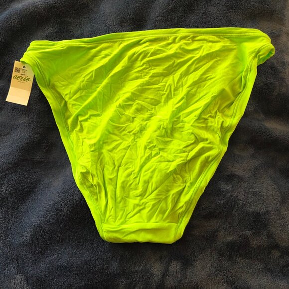 Aerie real good neon green semi-sheer hi-cut bikini panties size L - Picture 2 of 4